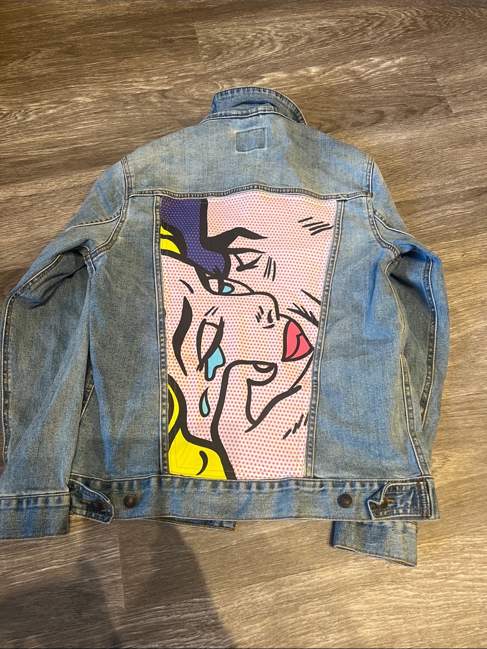 Classic Cartoon Light Blue Denim Jacket - Women's